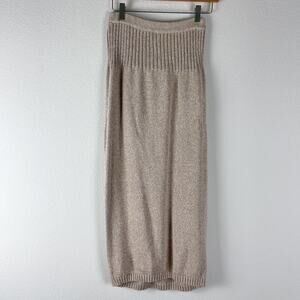 Neiman Marcus Strapless Knit Sweater Dress Womens Medium Beige Ribbed Classic